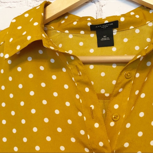 Ann Taylor polka dot button blouse - Picture 2 of 6
